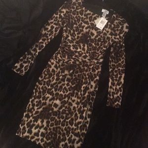 NWT Carmen Marc Valvo Leopard Dress